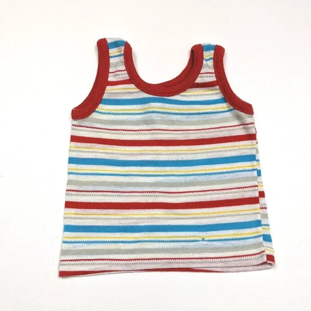 Vintage Toddletime Tank Top Baby Boys Size 12m Knit Stripe
